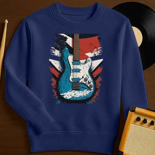 Distressed Guitar Crewneck - Navy