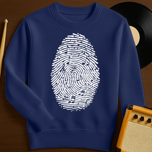 Fingerprint Notes Crewneck - Navy