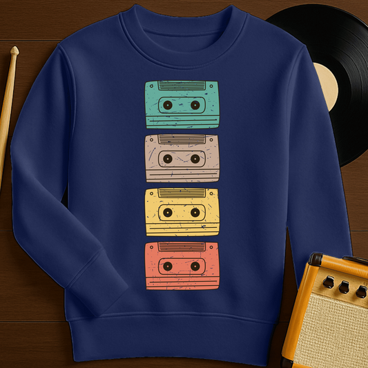 Colored Cassettes Crewneck - Navy