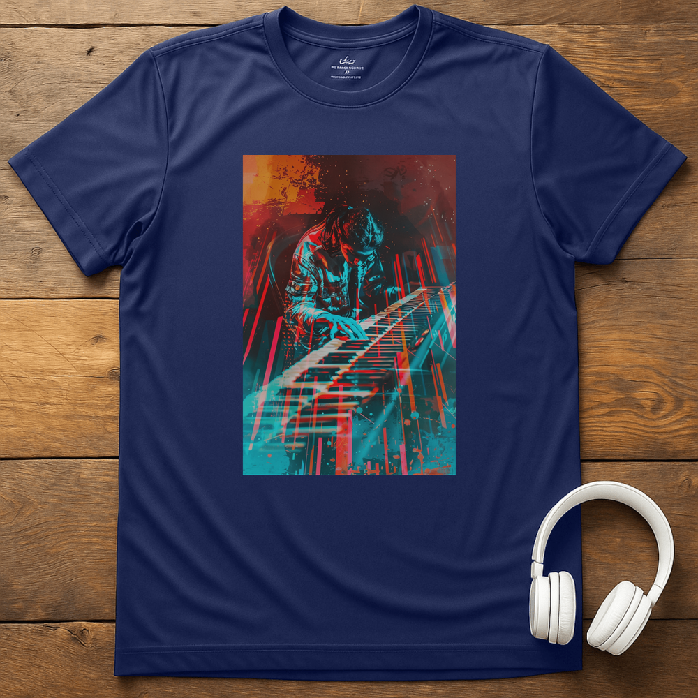 Vibrant Keyboardist T-Shirt - Navy