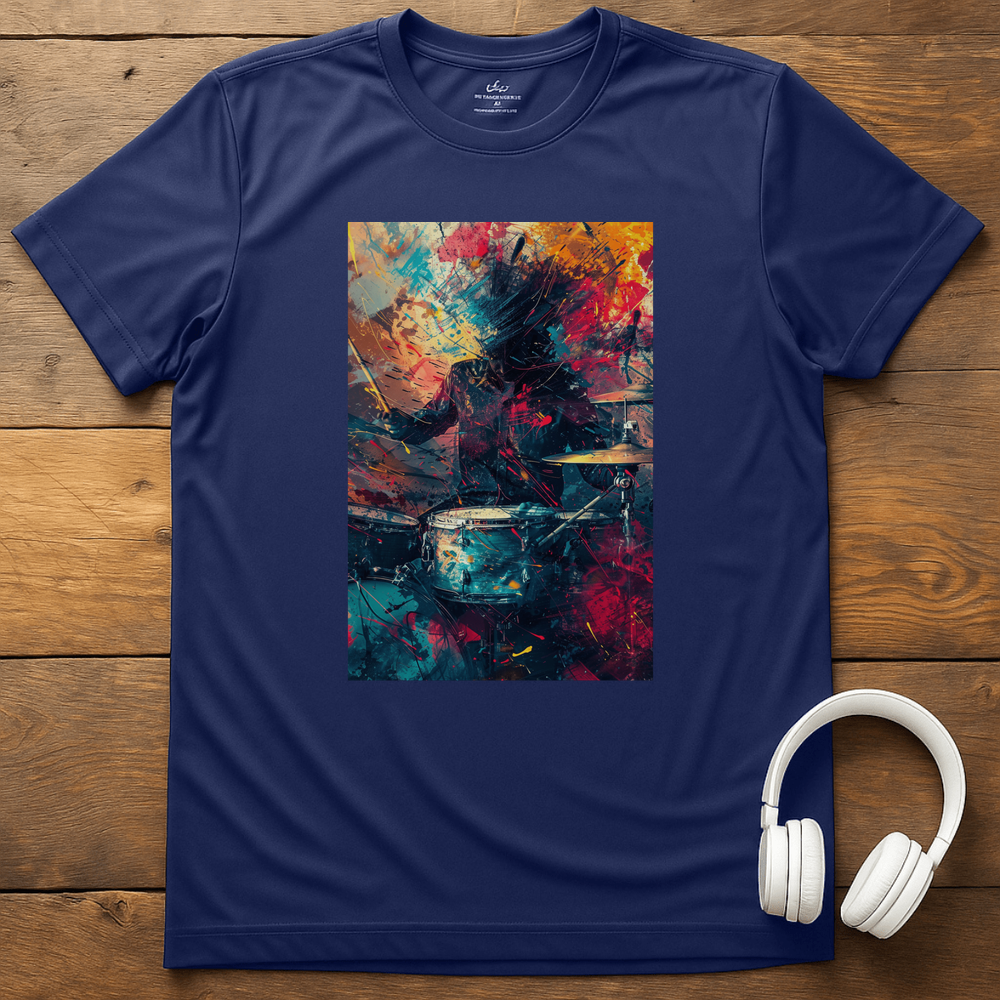 Vibrant Drummer T-Shirt - Navy