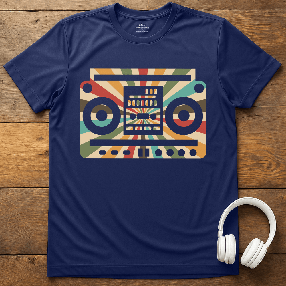 Tape Player T-Shirt - Navy