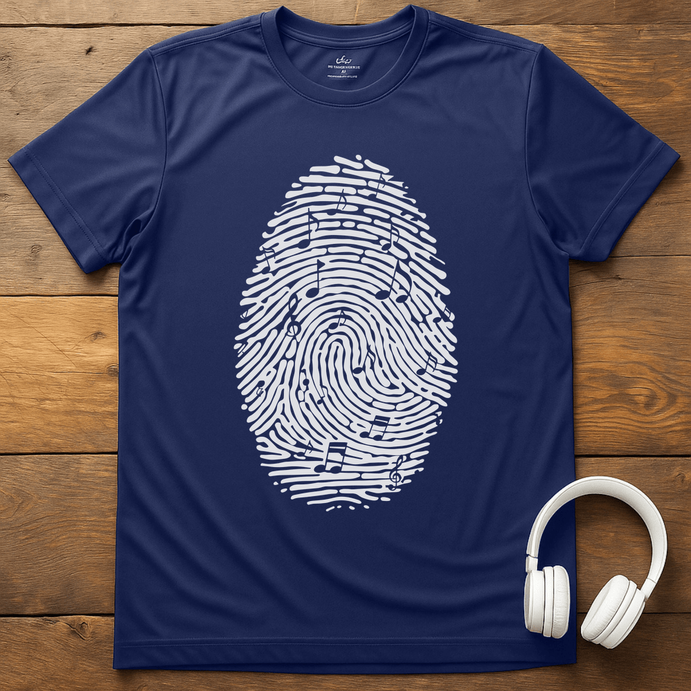 Fingerprint Notes T-Shirt - Navy