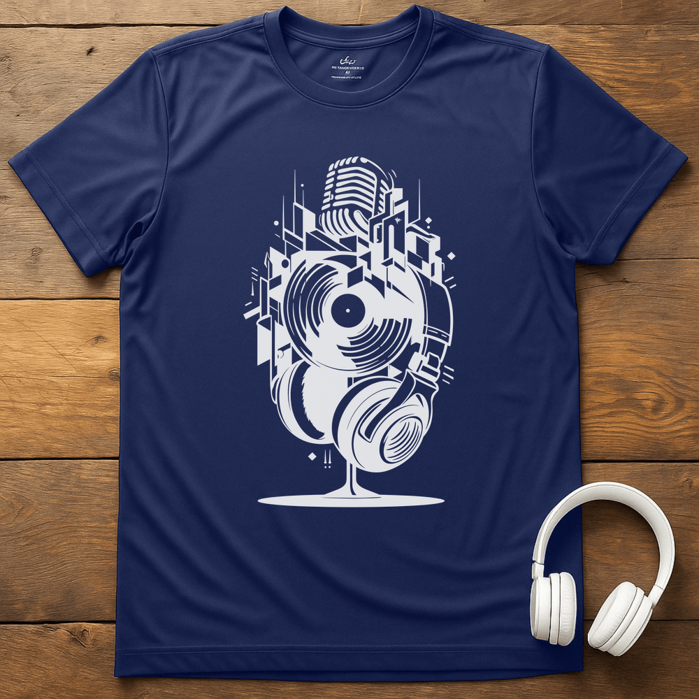Music Stack T-Shirt - Navy