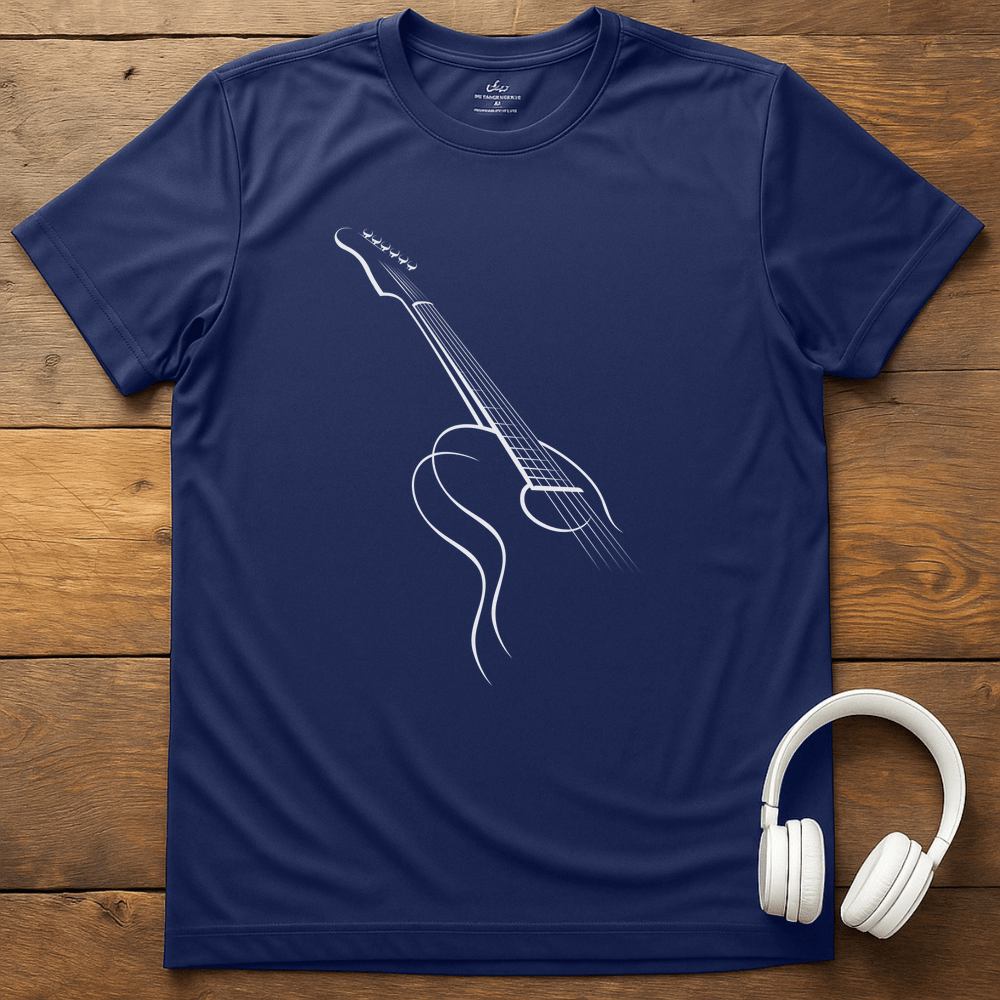 Guitar Outline T-Shirt - Navy