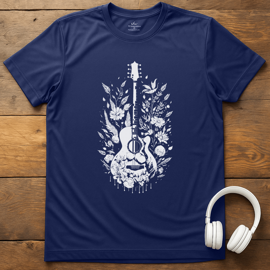 Silhouette Guitar T-Shirt - Navy