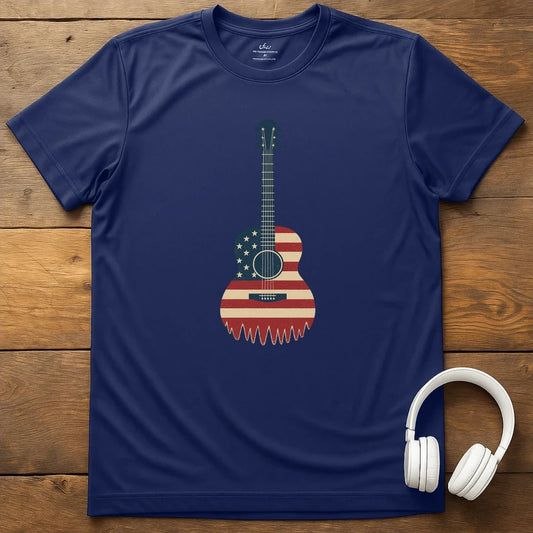 Flag Guitar T-Shirt - Navy