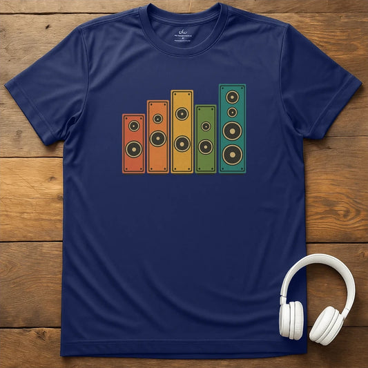 Speaker Rainbow T-Shirt - Navy