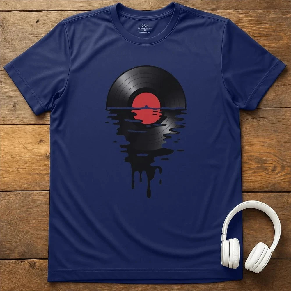 Melting Record T-Shirt - Navy