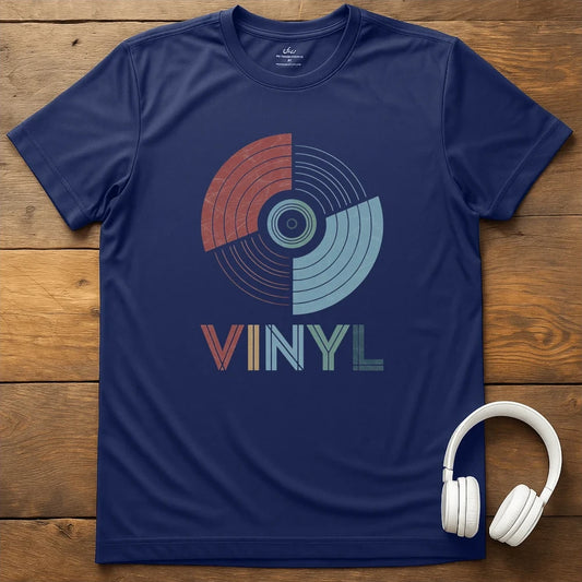 Retro Vinyl T-Shirt - Navy
