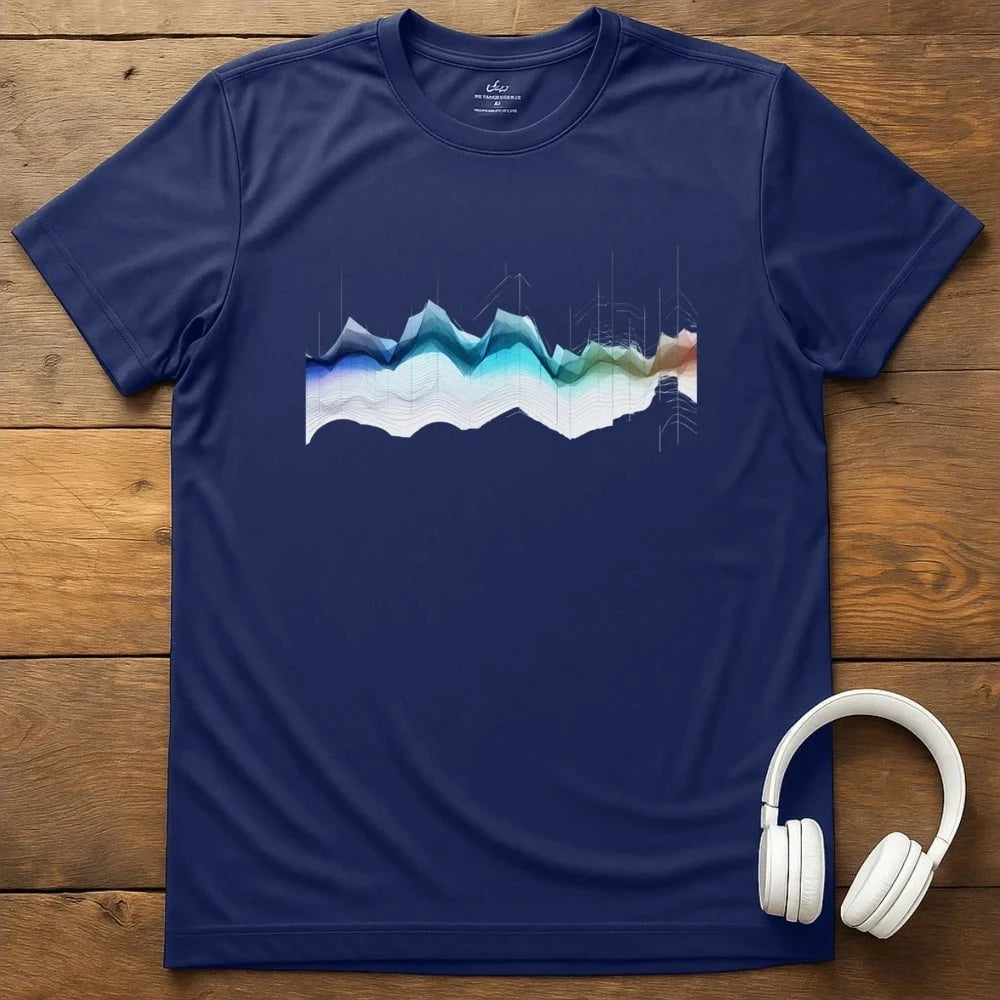 Geo Soundwaves T-Shirt - Navy