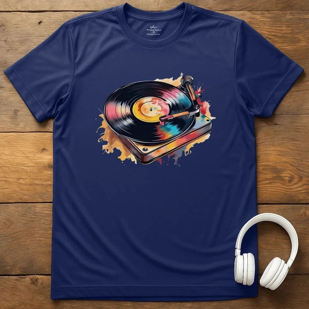 Pastel Turntable T-Shirt - Navy