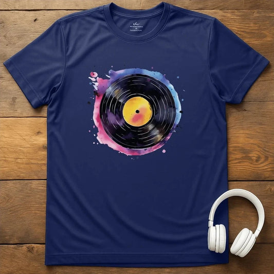 Splatter Vinyl T-Shirt - Navy