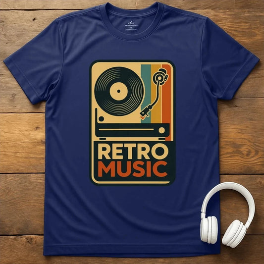 Retro Music T-Shirt - Navy