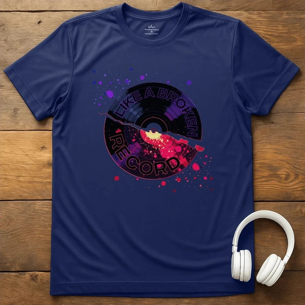 Broken Record T-Shirt - Navy