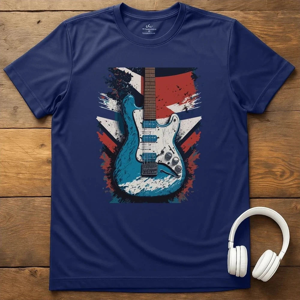 Distressed Guitar T-Shirt - Navy