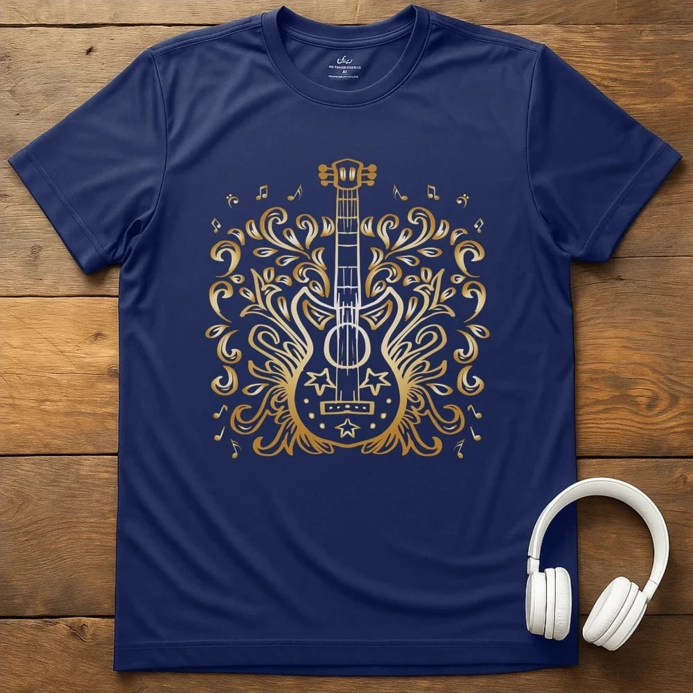 Golden Guitar T-Shirt - Navy