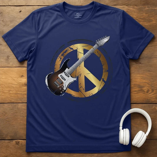 Peace Guitar T-Shirt - Navy