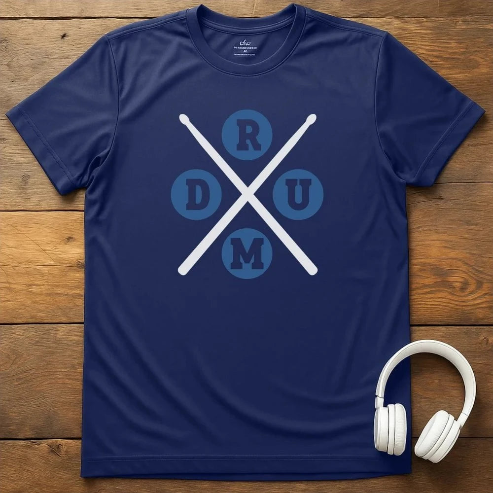Drum Cross T-Shirt - Navy