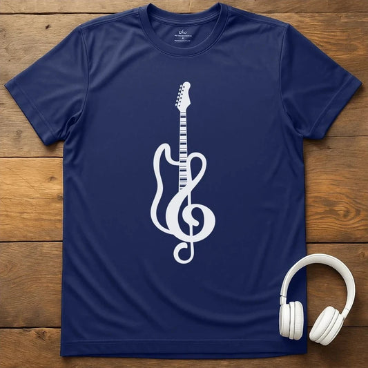 Guitar Clef T-Shirt - Navy