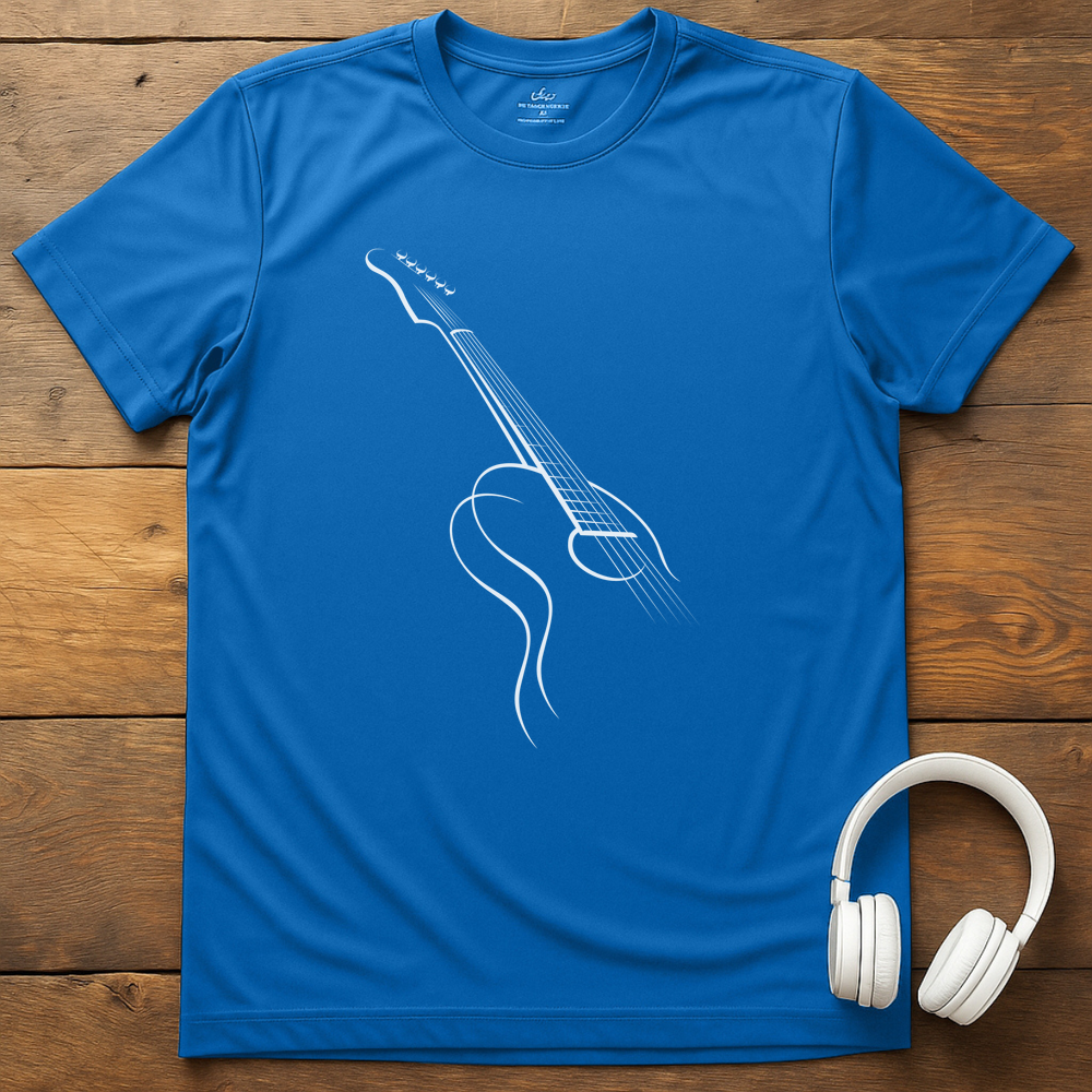 Guitar Outline T-Shirt - Royal