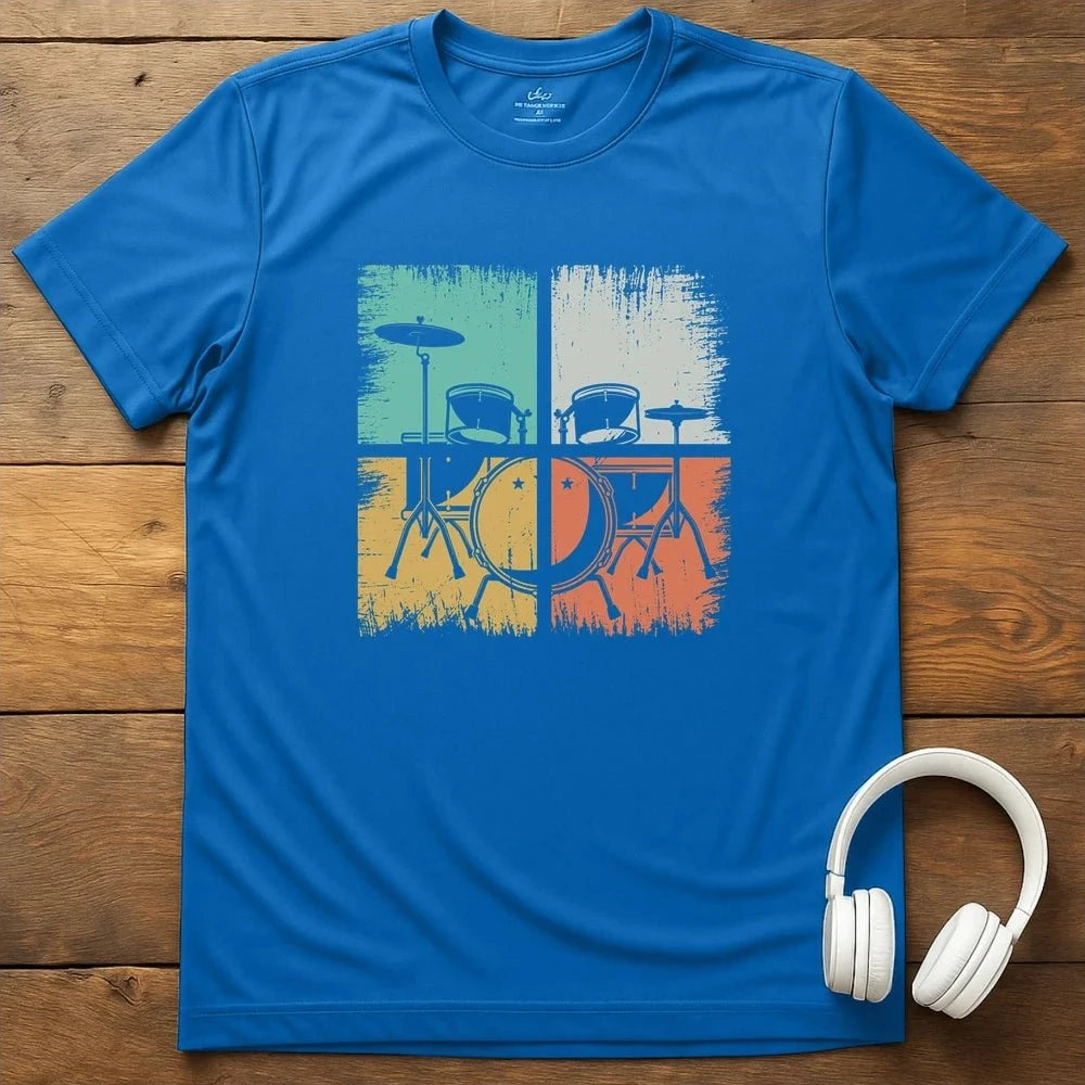 Drum Grunge T-Shirt - Royal