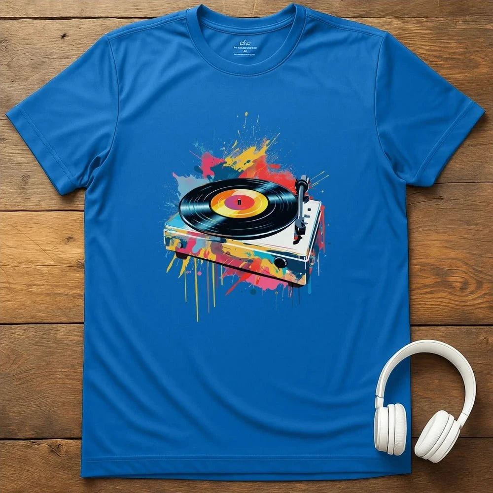 Splatter Turntable T-Shirt - Royal
