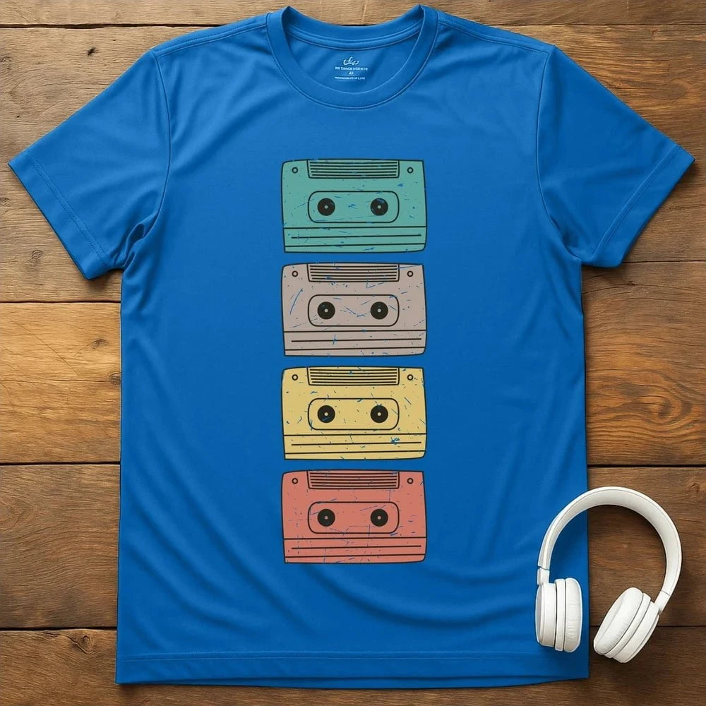Colored Cassettes T-Shirt - Royal