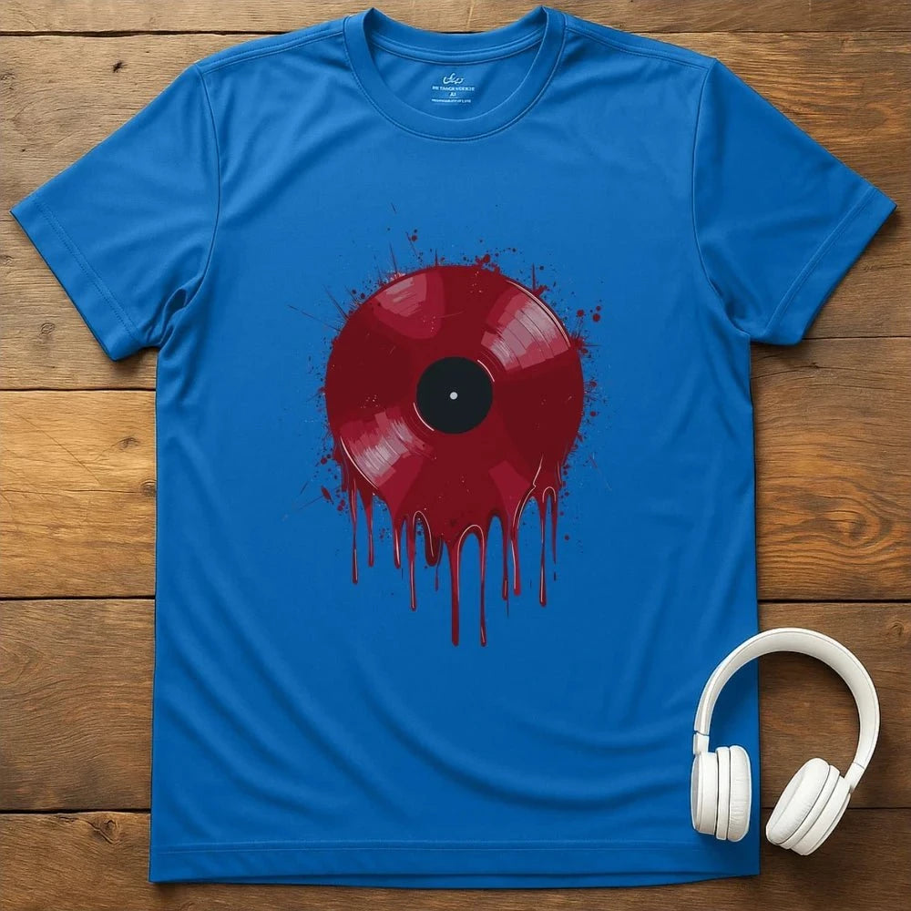 Red Wax Vinyl T-Shirt - Royal
