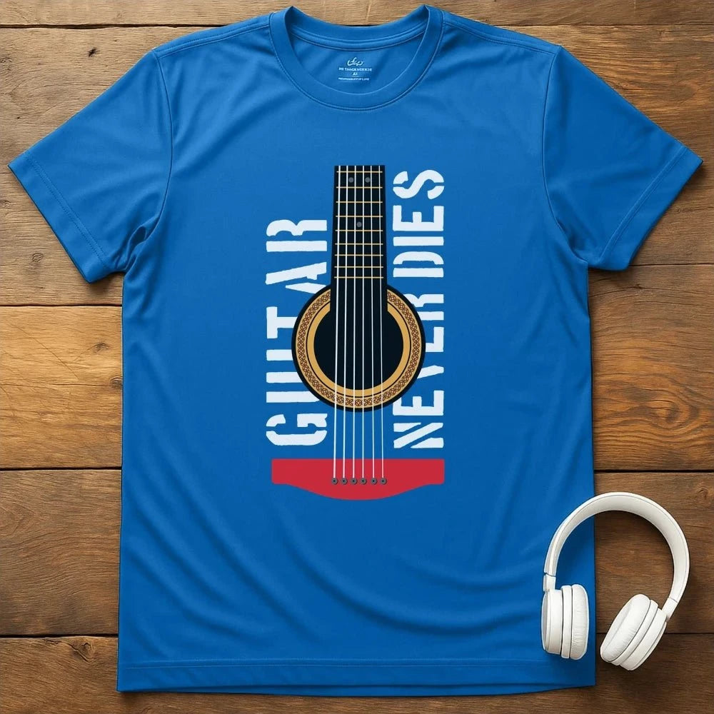Guitar Never Dies T-Shirt - Royal