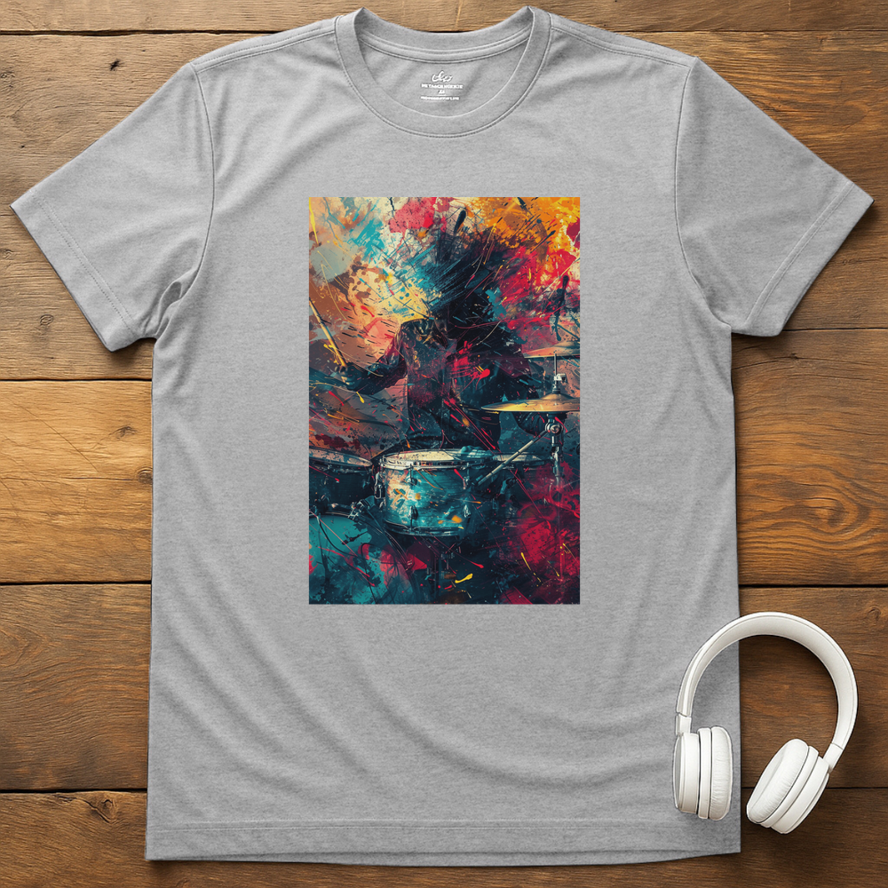 Vibrant Drummer T-Shirt - Sport Grey