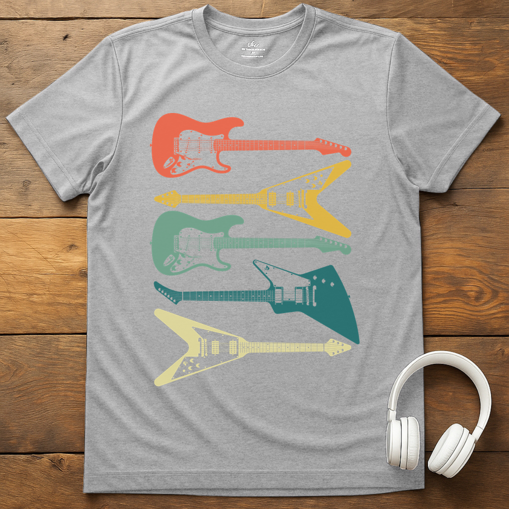 5 Electric Guitars T-Shirt - Sport Grey
