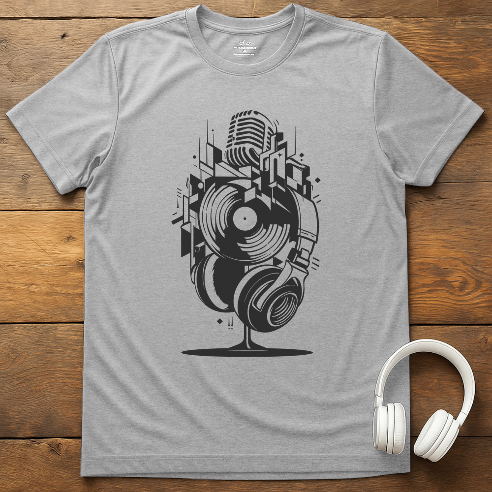 Music Stack T-Shirt - Sport Grey