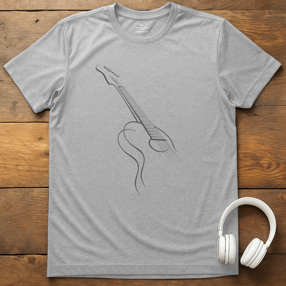 Guitar Outline T-Shirt - Sport Grey