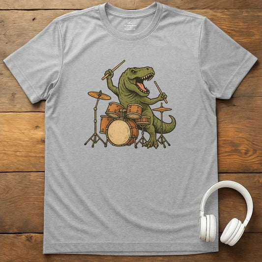 Dino Drums T-Shirt - Sport Grey