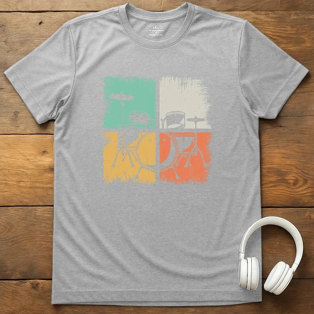 Drum Grunge T-Shirt - Sport Grey