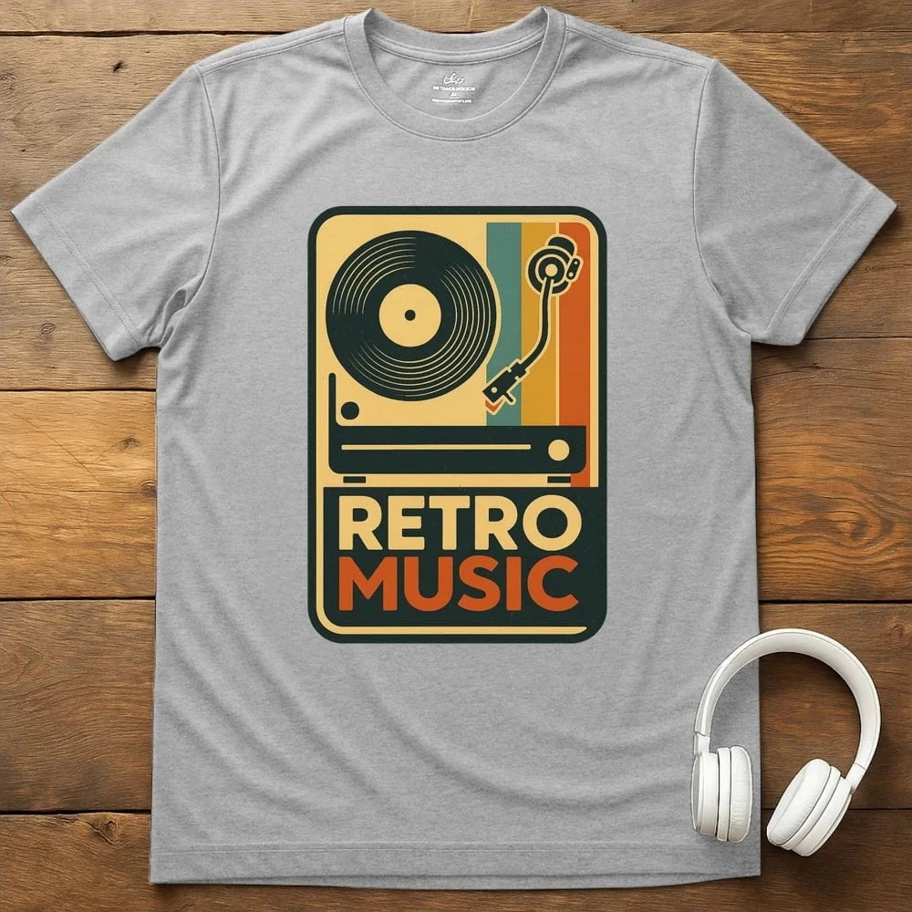 Retro Music T-Shirt - Sport Grey