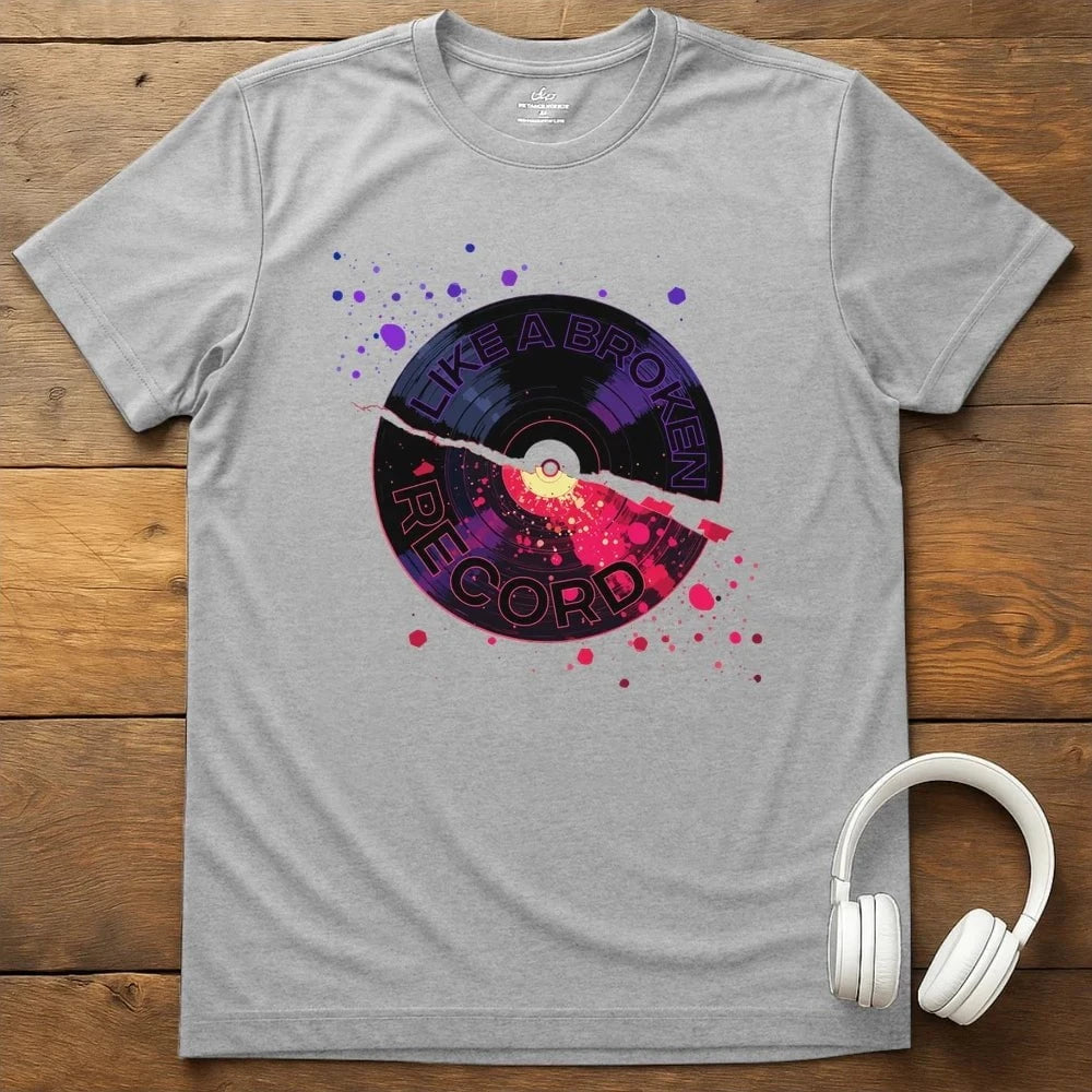 Broken Record T-Shirt - Sport Grey