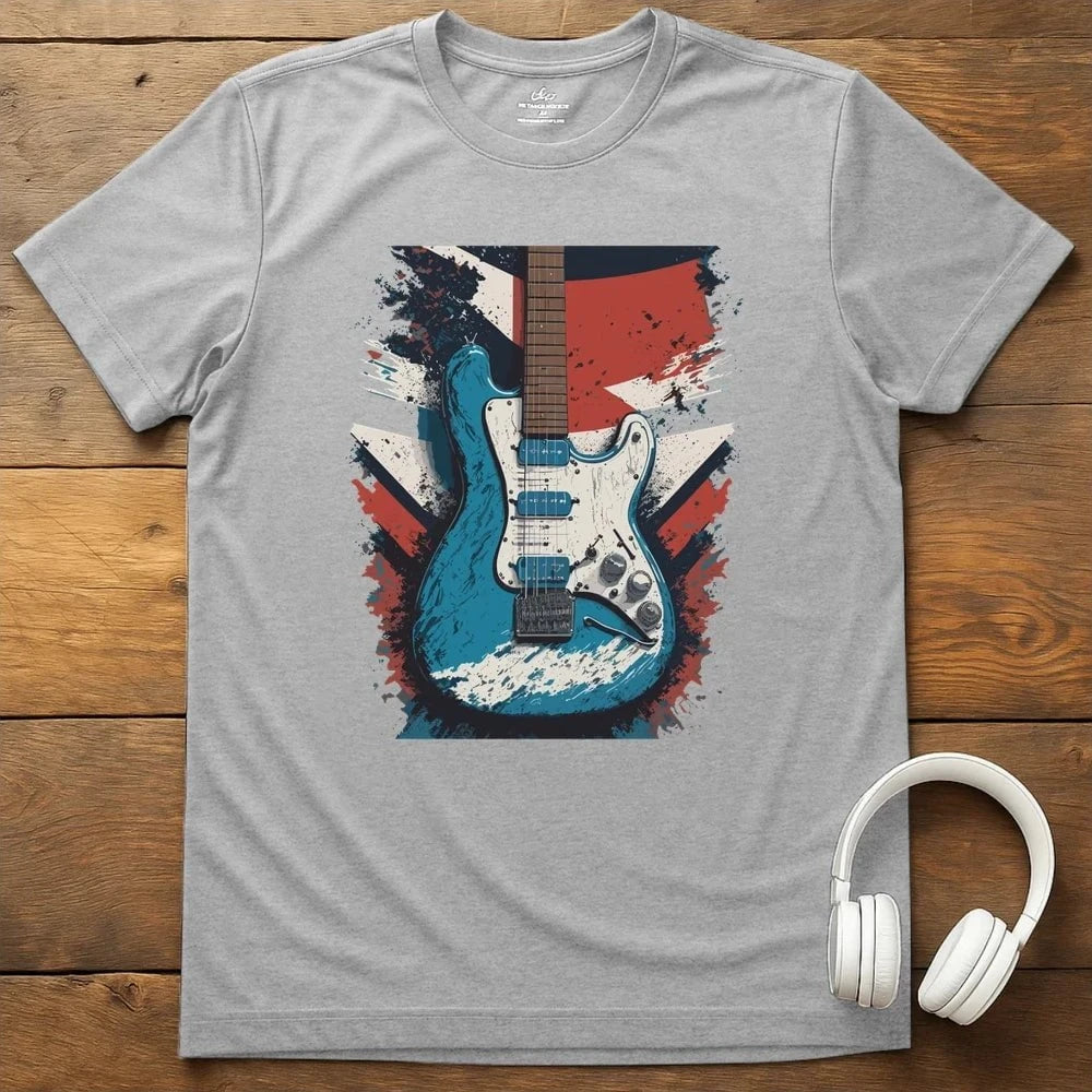 Distressed Guitar T-Shirt - Sport Grey