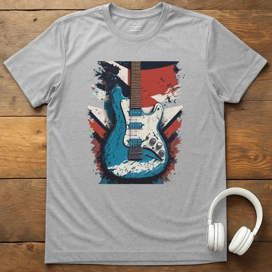 Distressed Guitar T-Shirt - Sport Grey