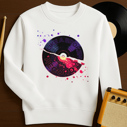 Broken Record Crewneck - White