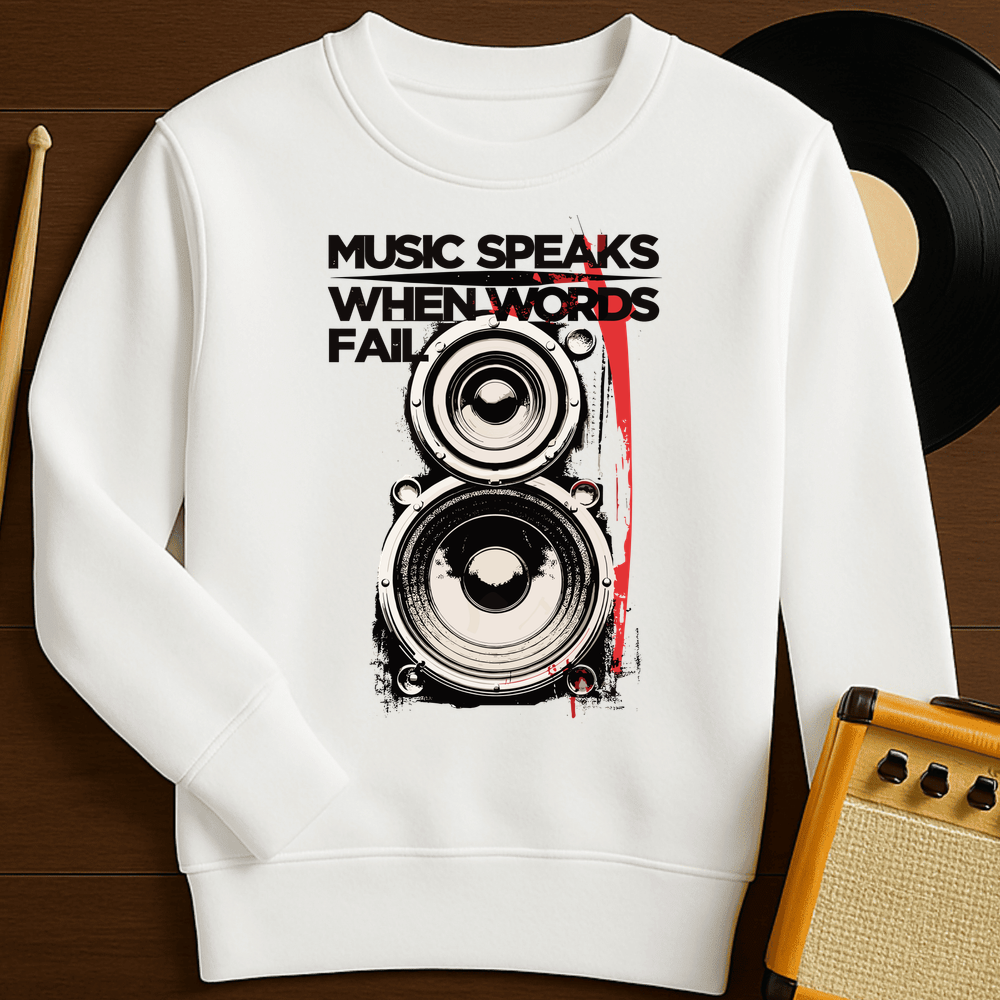 Music Speaks Crewneck - White