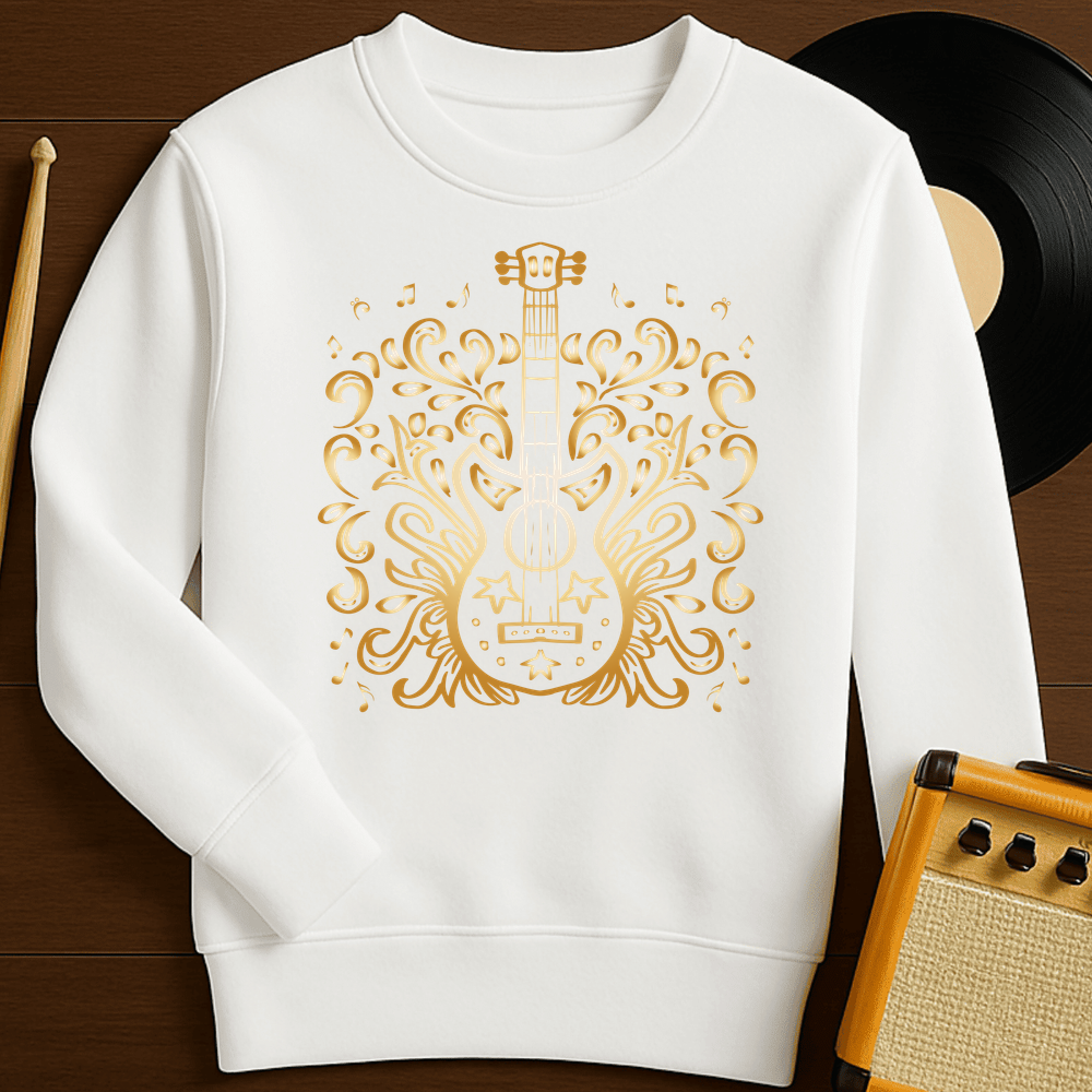 Golden Guitar Crewneck - White