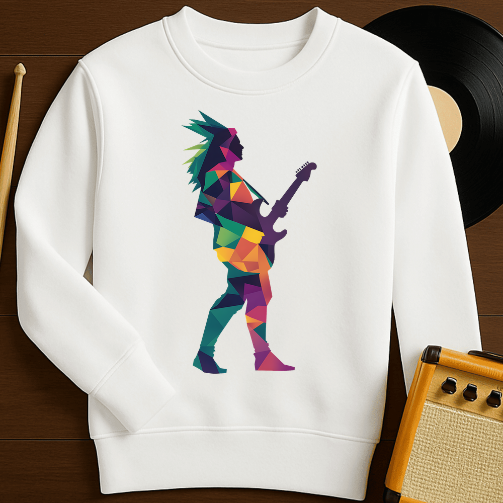 Technicolor Rock Crewneck - White