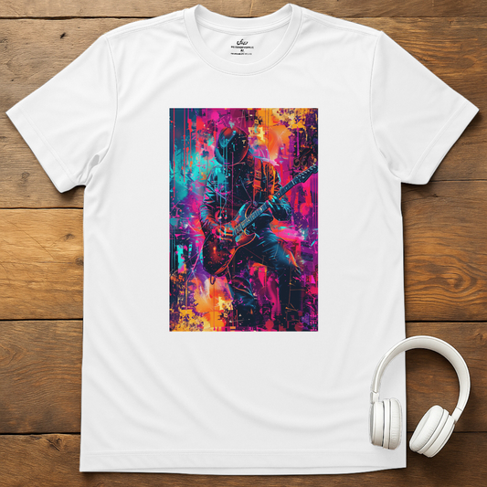 Vibrant Guitarist T-Shirt - White
