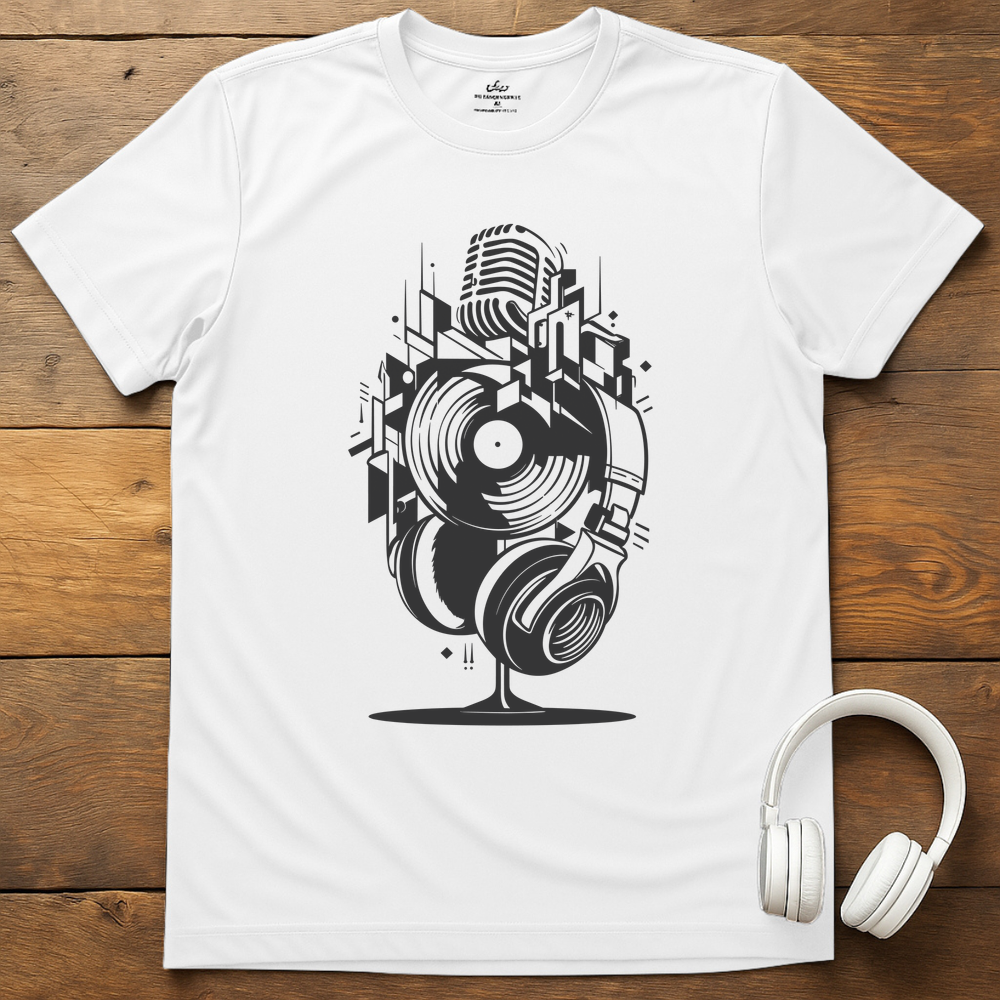 Music Stack T-Shirt - White