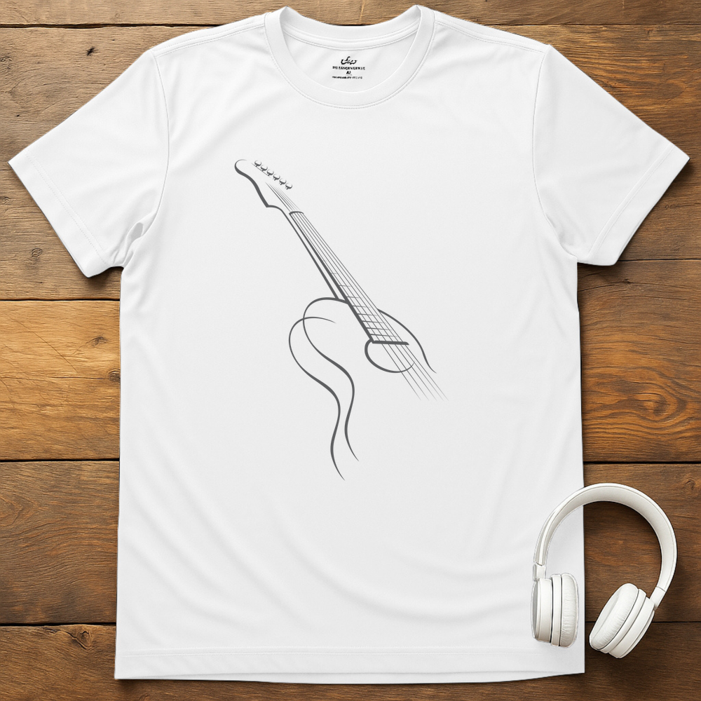Guitar Outline T-Shirt - White