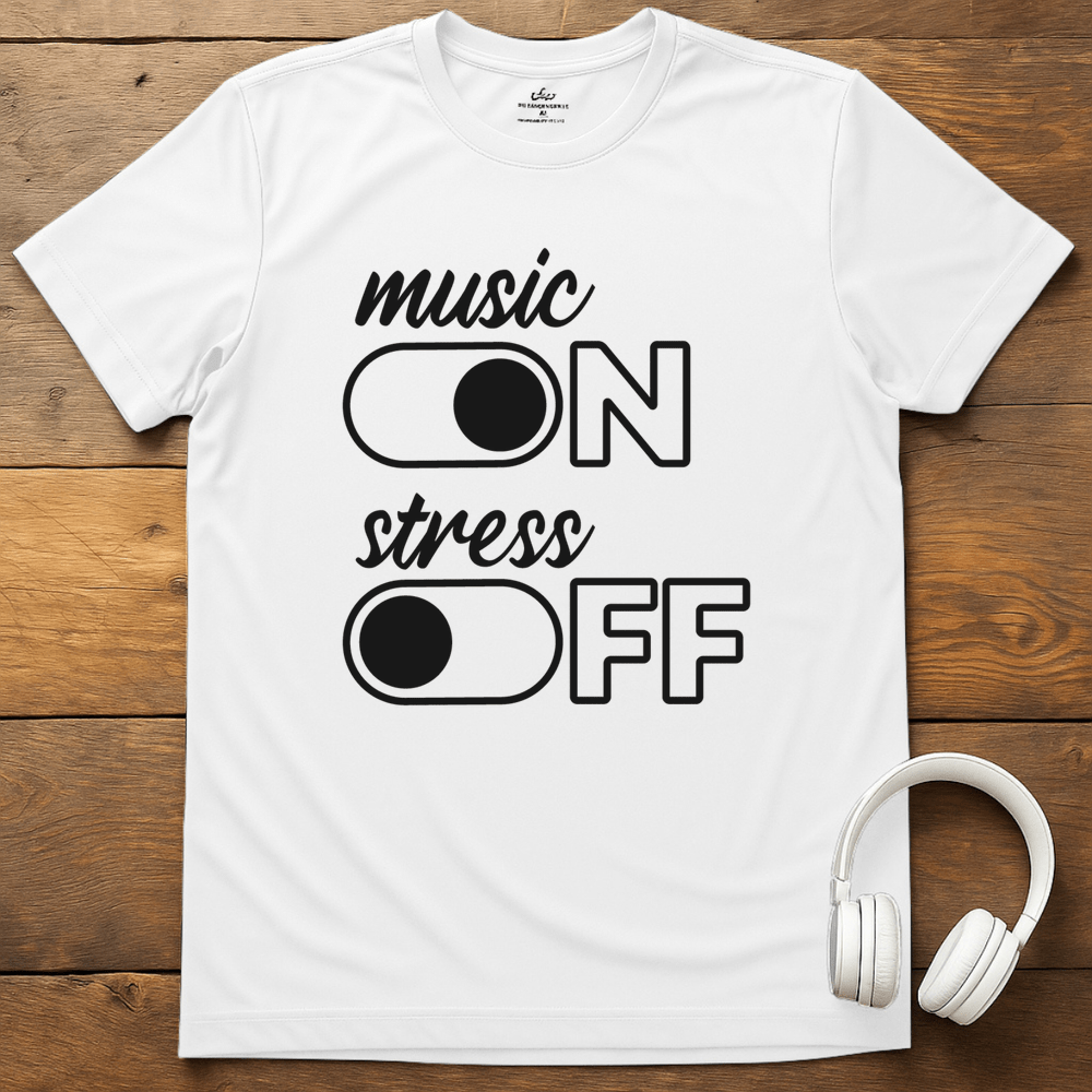 Music On T-Shirt - White