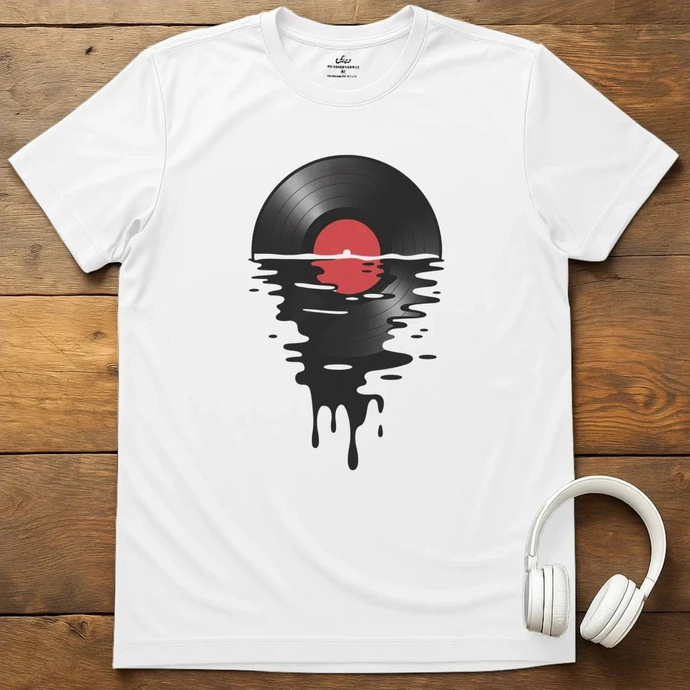 Melting Record T-Shirt - White