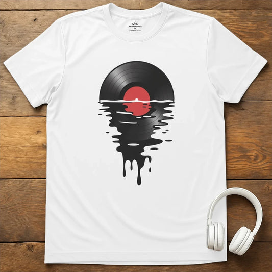 Melting Record T-Shirt - White